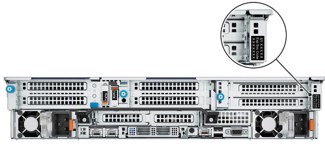 Locating the Express Service Code and Service Tag of Dell PowerEdge R760