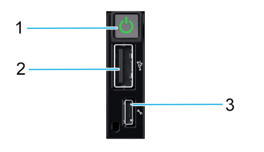 Right control panel view of  Dell PowerEdge R660