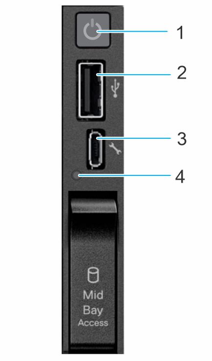 Dell R760xd2 Right control panel view