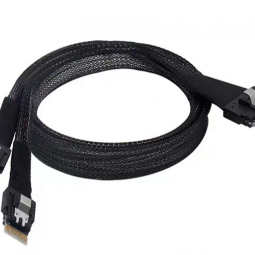 Тонкий кабель SAS 74pin 8i sff-8654 to 2*sff-8654 4i Straight Plug Cable