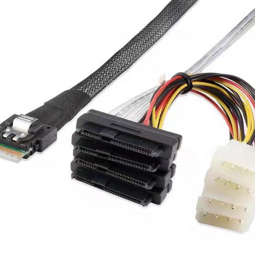 Внутренний кабель SAS Slim SAS SFF8654 4i To 4*MINI SAS SFF8482